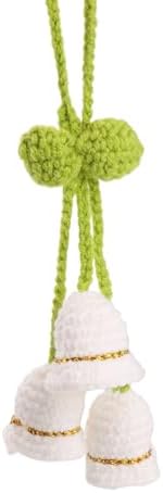 Cute Crochet Orchid Mirror Ornament for Car Decorations