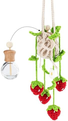 Rislobx Crochet Car Air Freshener Strawberry Decor