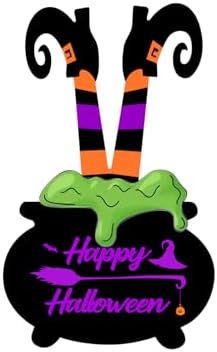 Halloween Witch Legs Welcome Door Sign Decor
