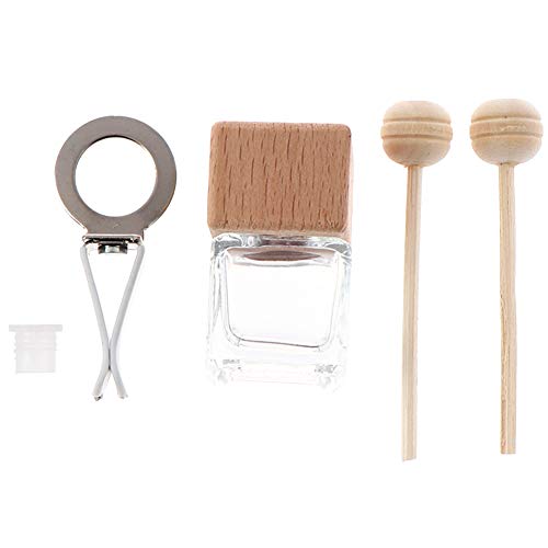 10 Pack Clear Glass Air Freshener Diffuser with Clip and Wooden Caps