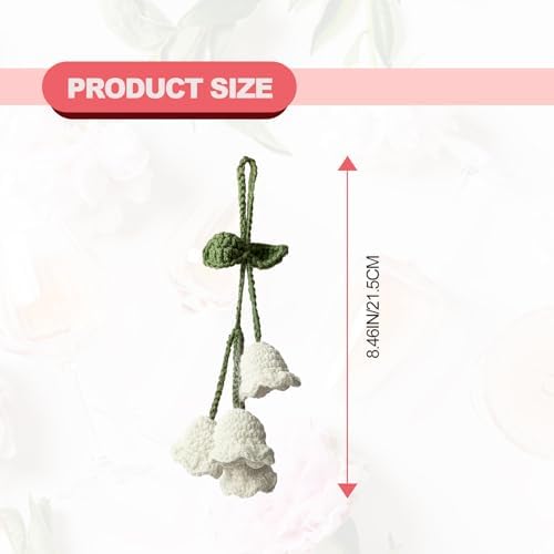 Cute Crochet Flora Flower Car Mirror Ornament White