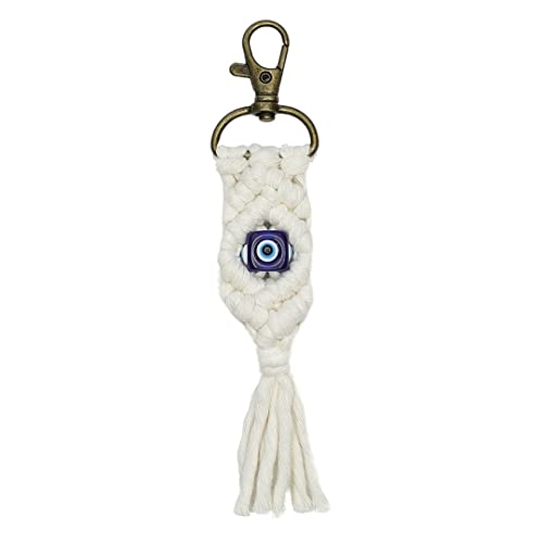 Boho Macrame Keychain with Evil Eye Charm