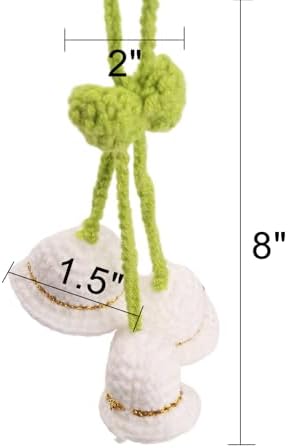Cute Crochet Orchid Mirror Ornament for Car Decorations