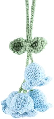 Mirror Hanging Car Keychain Cute Lily of the Valley Blue