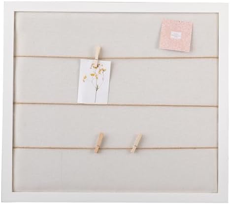 SOFE Rustic White Linen Bulletin Board 28x32