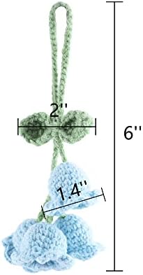 Mirror Hanging Car Keychain Cute Lily of the Valley Blue