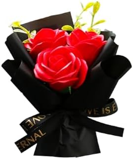 Red Mini Bouquet Car Air Vent Clip with Dried Rose Fragrance Diffuser