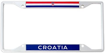 Desert Cactus Croatia Flag License Plate Frame
