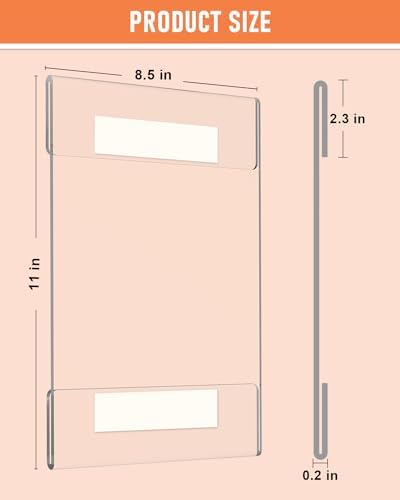 Dynta 12 Pack Acrylic Sign Holder 85x11 Wall Mount Display Stand