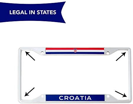 Desert Cactus Croatia Flag License Plate Frame