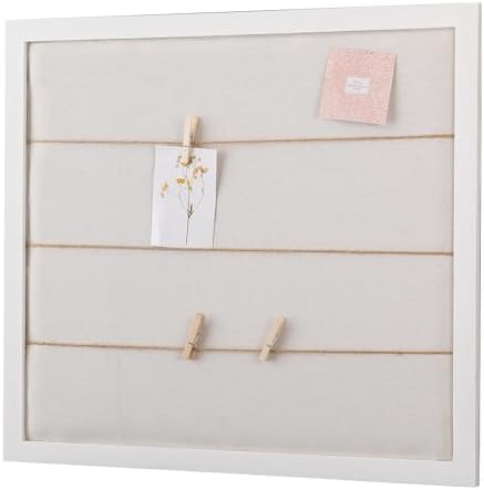 SOFE Rustic White Linen Bulletin Board 28x32
