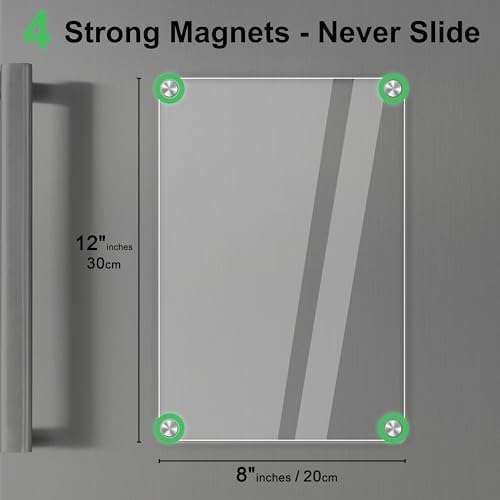 SINGFUM 12x8 Acrylic Magnetic Dry Erase Board 2 Pcs