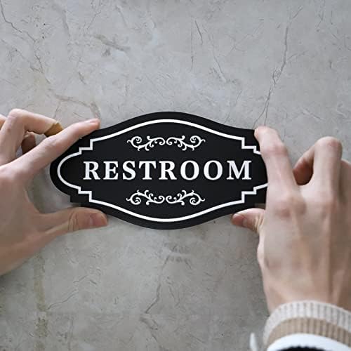 FXRN Restroom Sign 4x8 Inch Easy Install No Tools