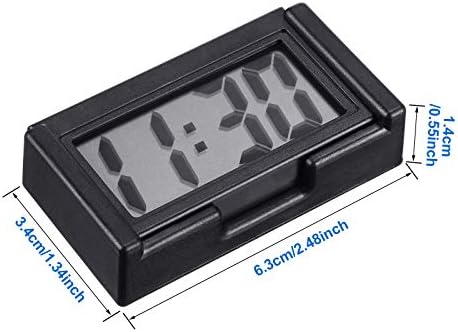 Frienda 3 Piece Mini Digital Clock Stick On Car Dashboard Fridge Black