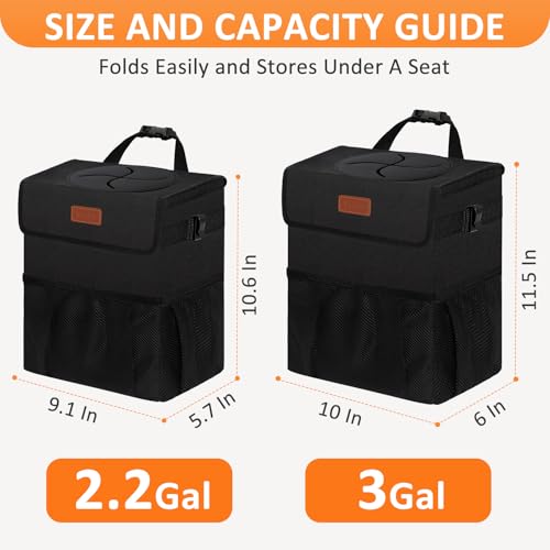 Vankor Car Trash Can Bin with Lid Hanging for Back Seat