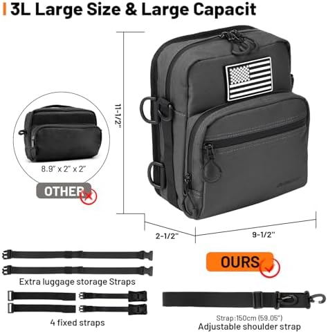 Oumurs Motorcycle Handlebar Bag with American Flag