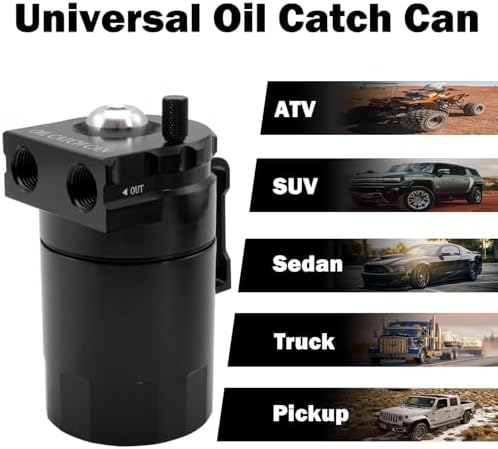 YIEXOVA Oil Separator Collection Tank 300ml Universal Aluminum Black