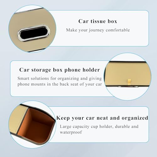 Car Seat Back Organizer with 2 Drink Holders and Storage Hooks