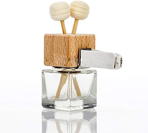 4 Pack Empty Glass Car Air Freshener Diffuser Bottles with Wood Cap
