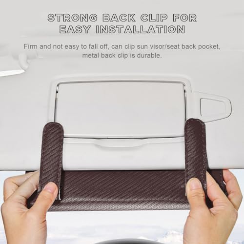 Car Tissue Holder with Leather Design and Memory Metal Clip