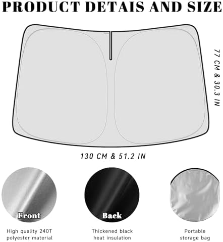 PeakPurit Car Windshield Sun Shade for Nissan 2018-2025 Kicks