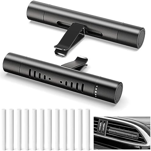 Home-Cloud 2 Pack Car Air Freshener Clips with 12 Refill Sticks
