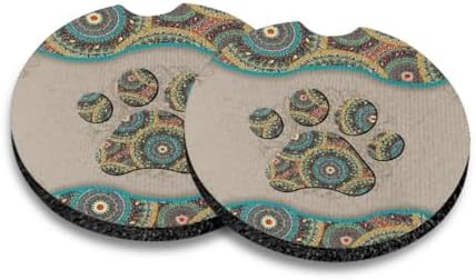 Boho Dog Paw Non-Slip Car Coaster Mat - 28 Inch