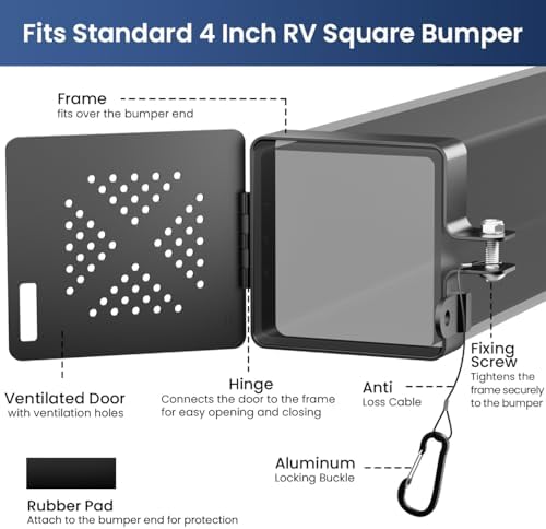 Safoner Aluminum RV Bumper End Cap - 2 Pack