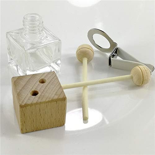 4 Pack Empty Glass Car Air Freshener Diffuser Bottles with Wood Cap