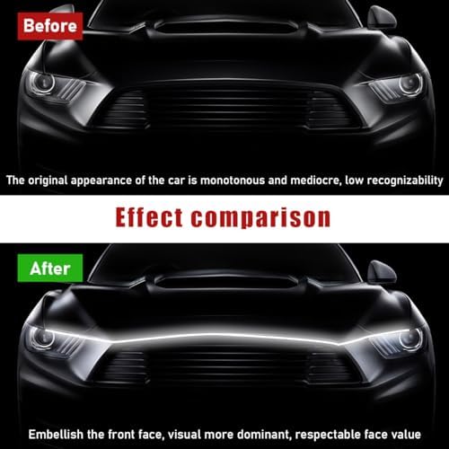 59 Inch Car Hood LED Light Strip with Dynamic Scan Effect