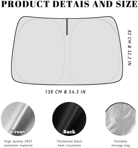 PeakPurit Car Windshield Sun Shade for Subaru 2014-2018 Forester