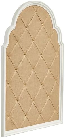 SOFE Arched Bulletin Board 36x24 Inches White Linen Frame
