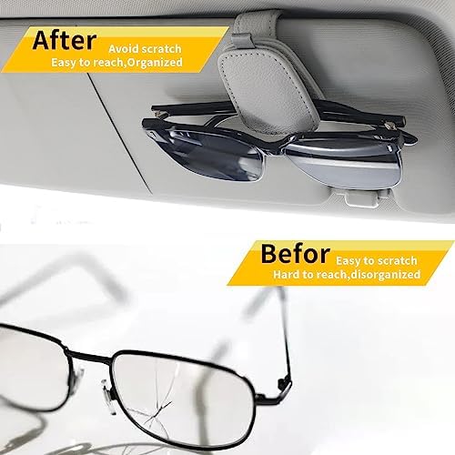 Yuoyar Magnetic Sunglass Holder 4Pcs Silver Grey