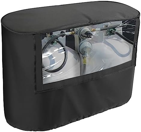 BougeRV Propane Tank Cover with Visible Valve Black
