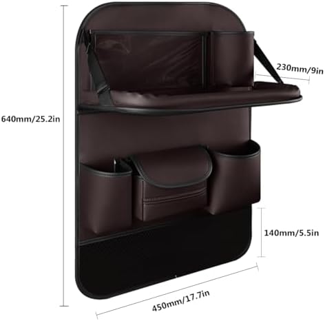 1PCS Car Backseat Organizer with Foldable Table Tray and Kick Mat