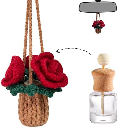 Mevolf Crochet Air Freshener with Cute Potted Plants