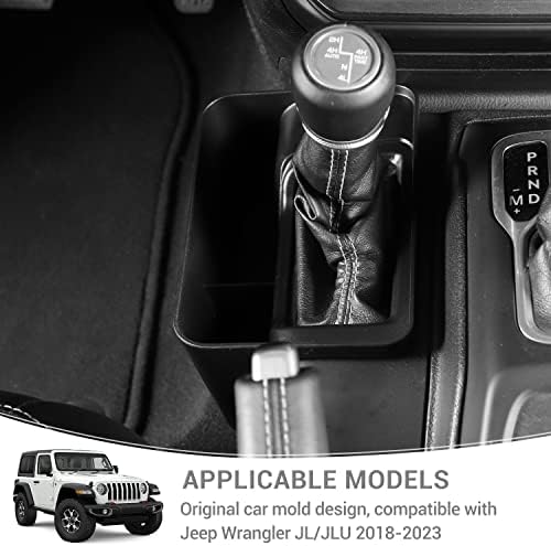PDKLIN Jeep JL Gear Shift Organizer Tray Bin Black