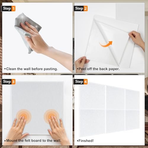 VANCORE 6 Pack Felt Bulletin Boards with Push Pins