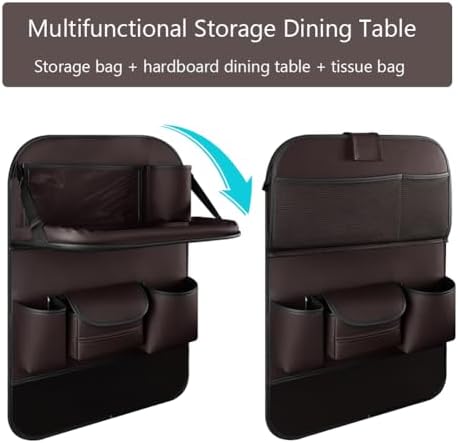 1PCS Car Backseat Organizer with Foldable Table Tray and Kick Mat