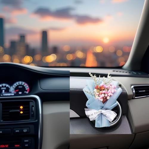 Blue Mini Dried Flower Car Air Freshener Vent Clip