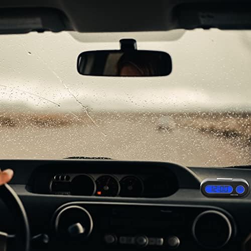 Fahrenheit Temperature Car Clock with Blue Backlight 2-in-1