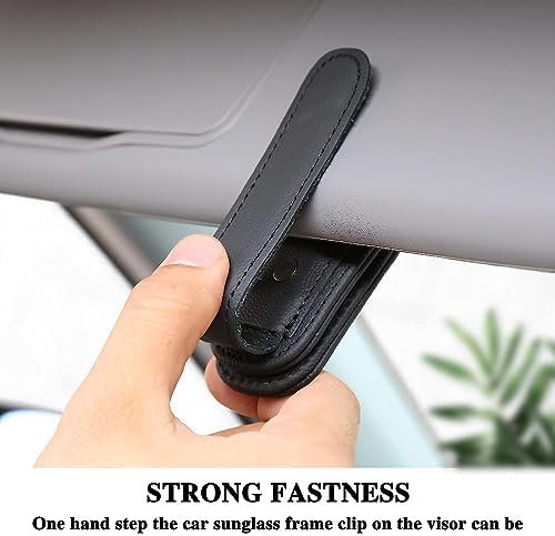 Vibrant Sunflower Magnetic Leather Car Visor Clip