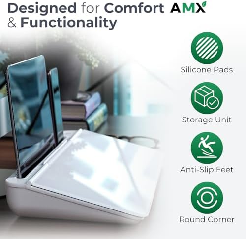 AMX Small Glass Dry Erase Board - Keyboard Stand and Desk Organizer