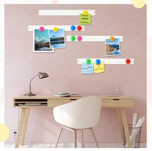 18 Pcs Magnet Bulletin Board Strips Frameless Stainless Steel