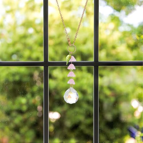 DELORIGIN 4pcs Crystal Lily of the Valley Car Charm Pendant Set