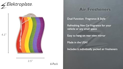 Rainbow Rides Pride Wavy Flag Air Freshener 6-Pack