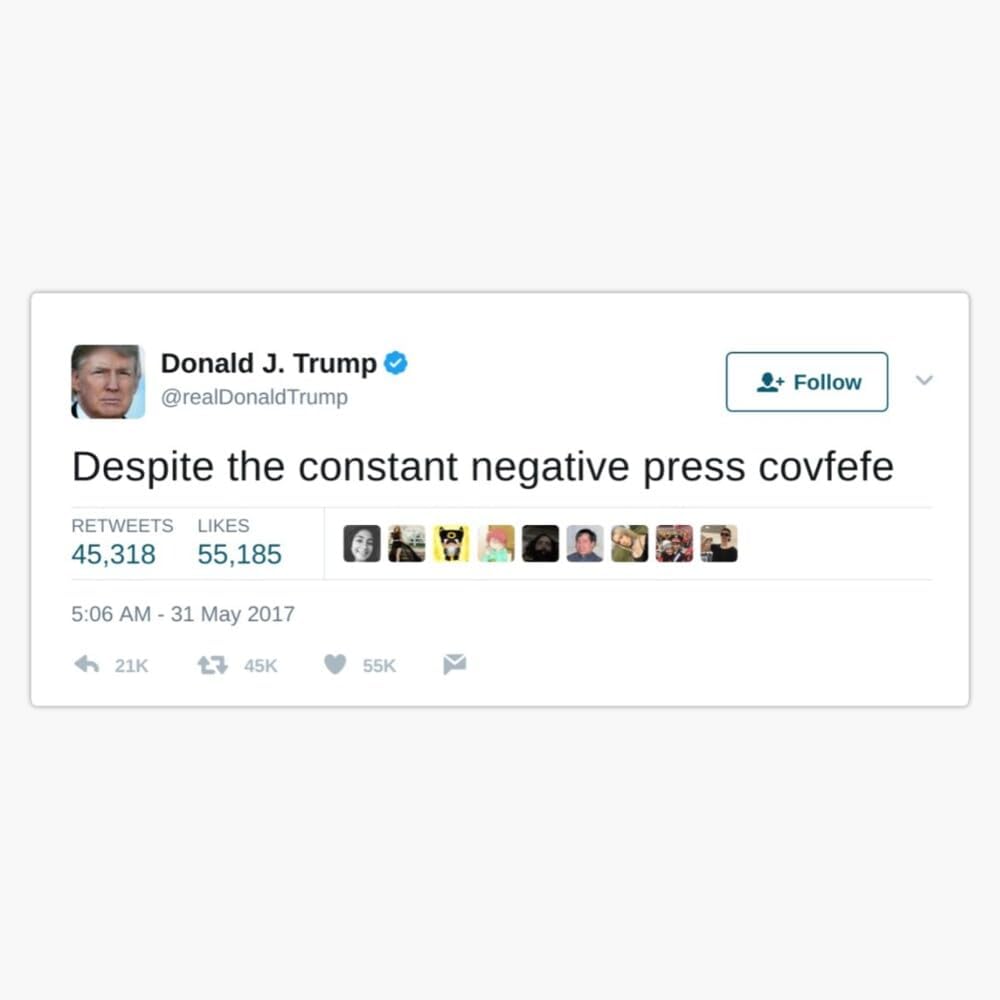 Trump Tweet Cofefe Sticker 5 Inch Vinyl