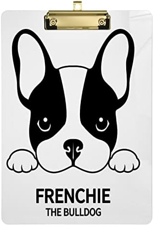 Eionryn Cute French Bulldog Clipboard Silver A4 Size