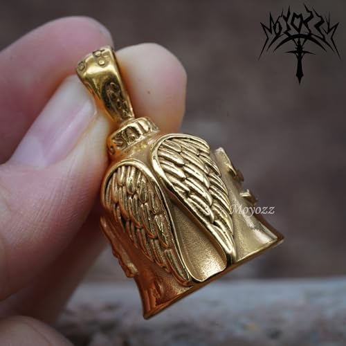 Angel Wing Knight Bell Letters Motorcycle Guardian Bell - Gold