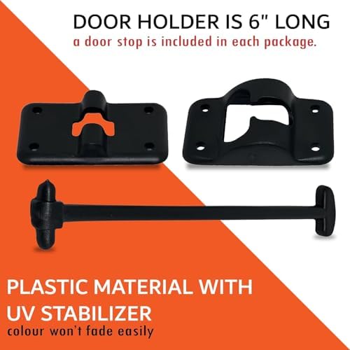 NU-SET RV010B Black Door Holder Set
